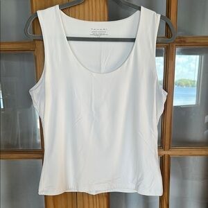 Tahari White Fitted Tank Top